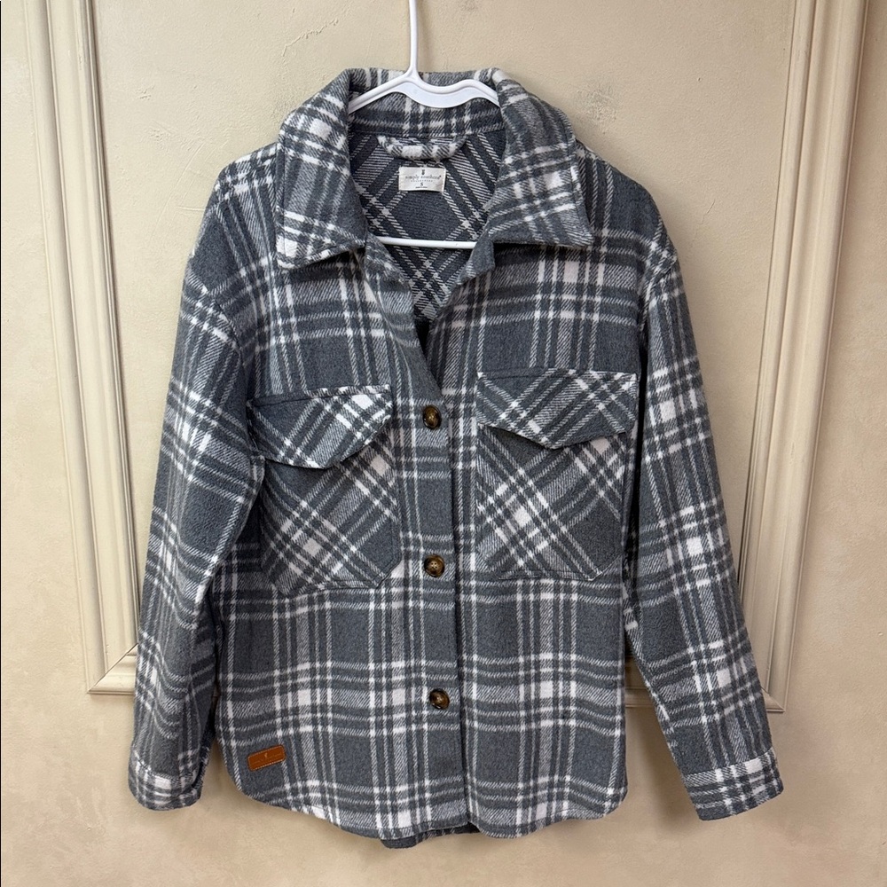 Simply Southern Plaid Shacket Jacket size Small